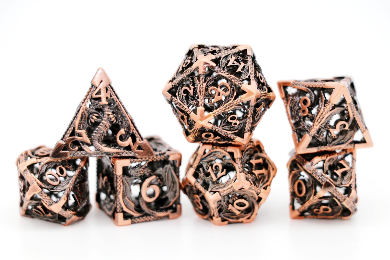 Copper Dragon Hollow Metal Dice Bookwyrm Games